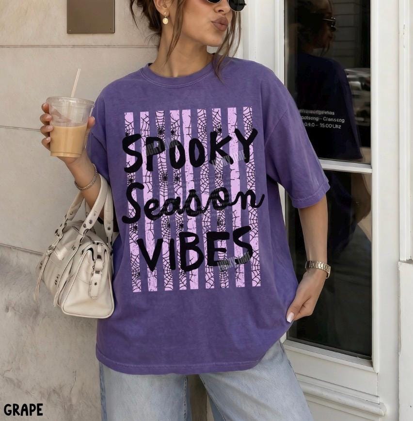 Spooky Season Shirt, Halloween Graphic Tee, Retro Halloween Shirt, Striped Halloween Design Tshirt, Cute Halloween Shirts