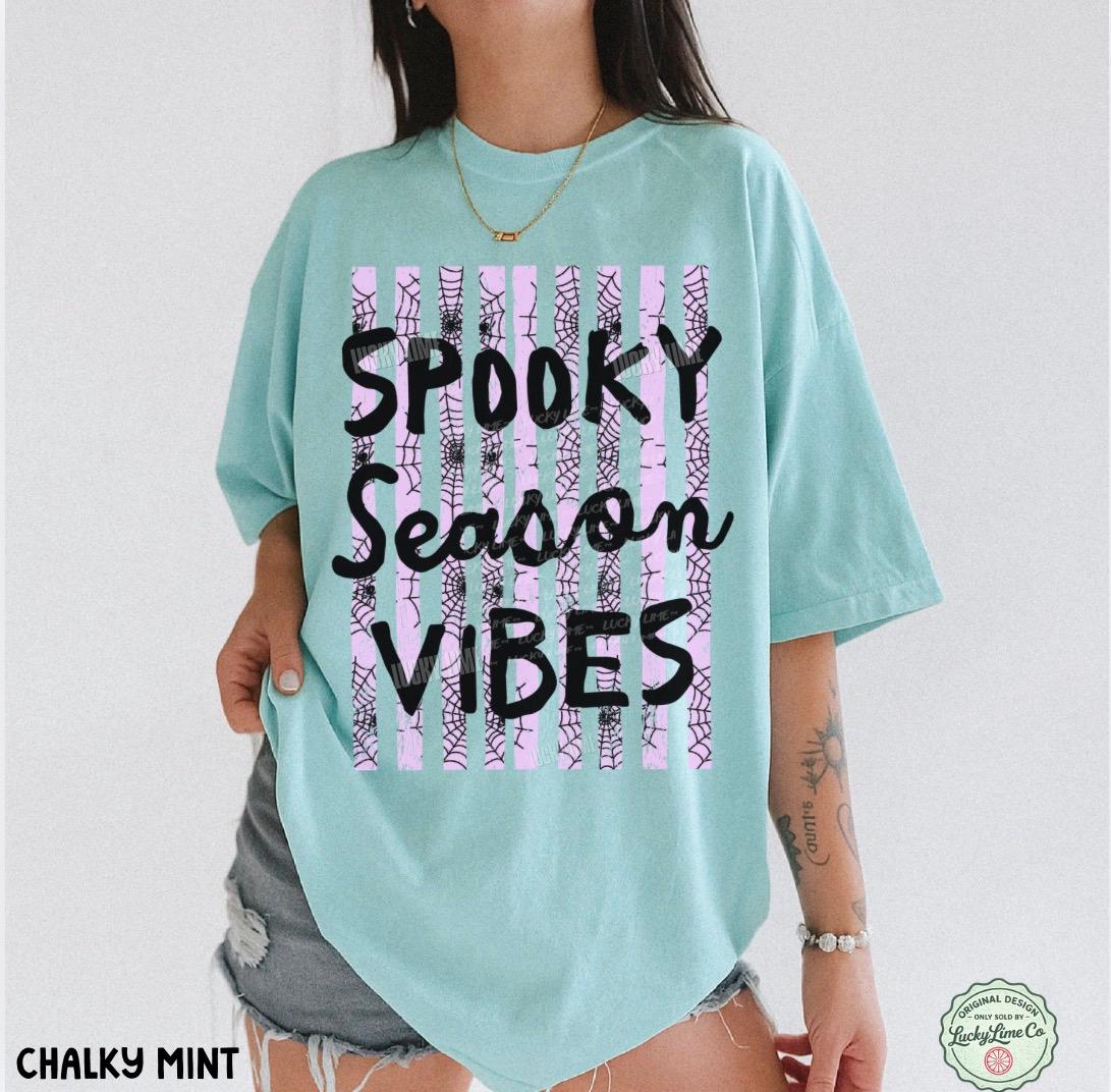Spooky Season Shirt, Halloween Graphic Tee, Retro Halloween Shirt, Striped Halloween Design Tshirt, Cute Halloween Shirts