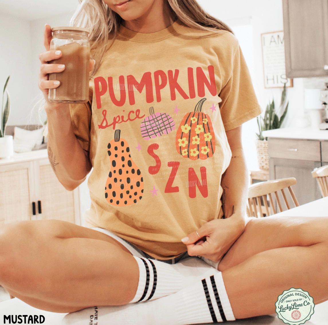Pumpkin Spice Season Shirt, Pumpkin Spice SZN Tshirt, Trendy Fall Tee, Womens Fall Apparel, Pumpkin Season Graphic Tee