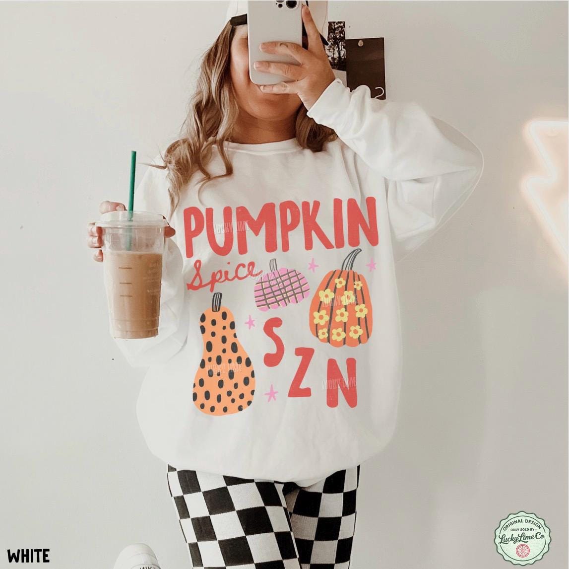 Pumpkin Spice Season Sweatshirt, Pumpkin Spice Sweatshirt, Trendy Fall Crewneck, Womens Fall Apparel, Coffee Weather Sweater, Retro Autumn