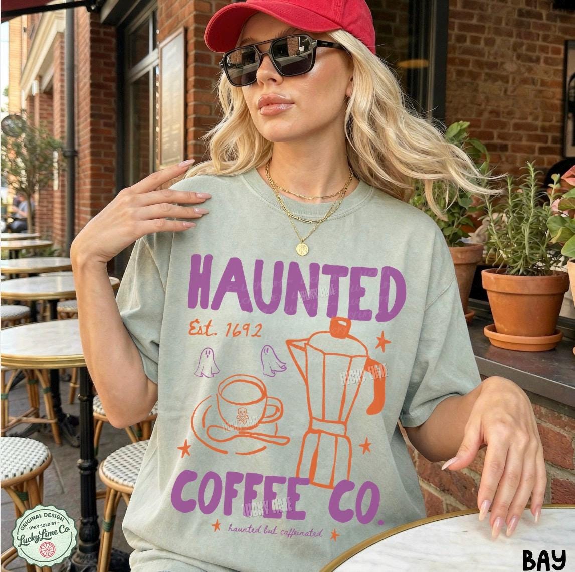 Halloween Coffee Shirt, Haunted Coffee Co. Tshirt, Freshly Boo’d Coffee Tee, Cute Ghost Shirt, Coffee Lover Gift, Spooky Szn
