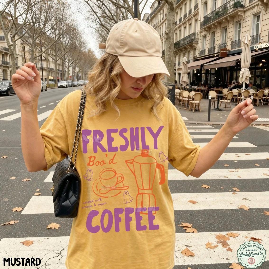 Halloween Coffee Shirt, Freshly Boo’d Coffee TShirt, Cute Ghost Shirt, Skeleton Halloween Tshirt, Coffee Lover Gift, Spooky