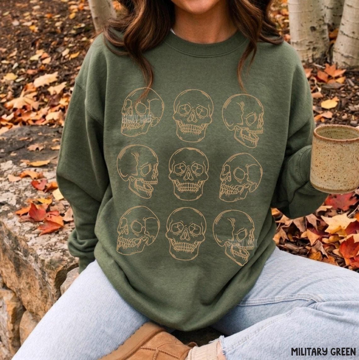 Skeleton Sweatshirt, Skull Halloween Shirt, Vintage Halloween Sweatshirt, Skull Shirt, Gothic Halloween, Sweatshirts for Women, Fall Sweater