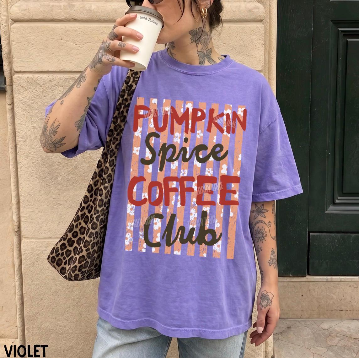 Pumpkin Spice Coffee Club Shirt, Pumpkin Spice Latte Tshirt, Womens Fall Shirt, Preppy Fall Tee, Pumpkin Season Shirt, Fall Graphic Tee