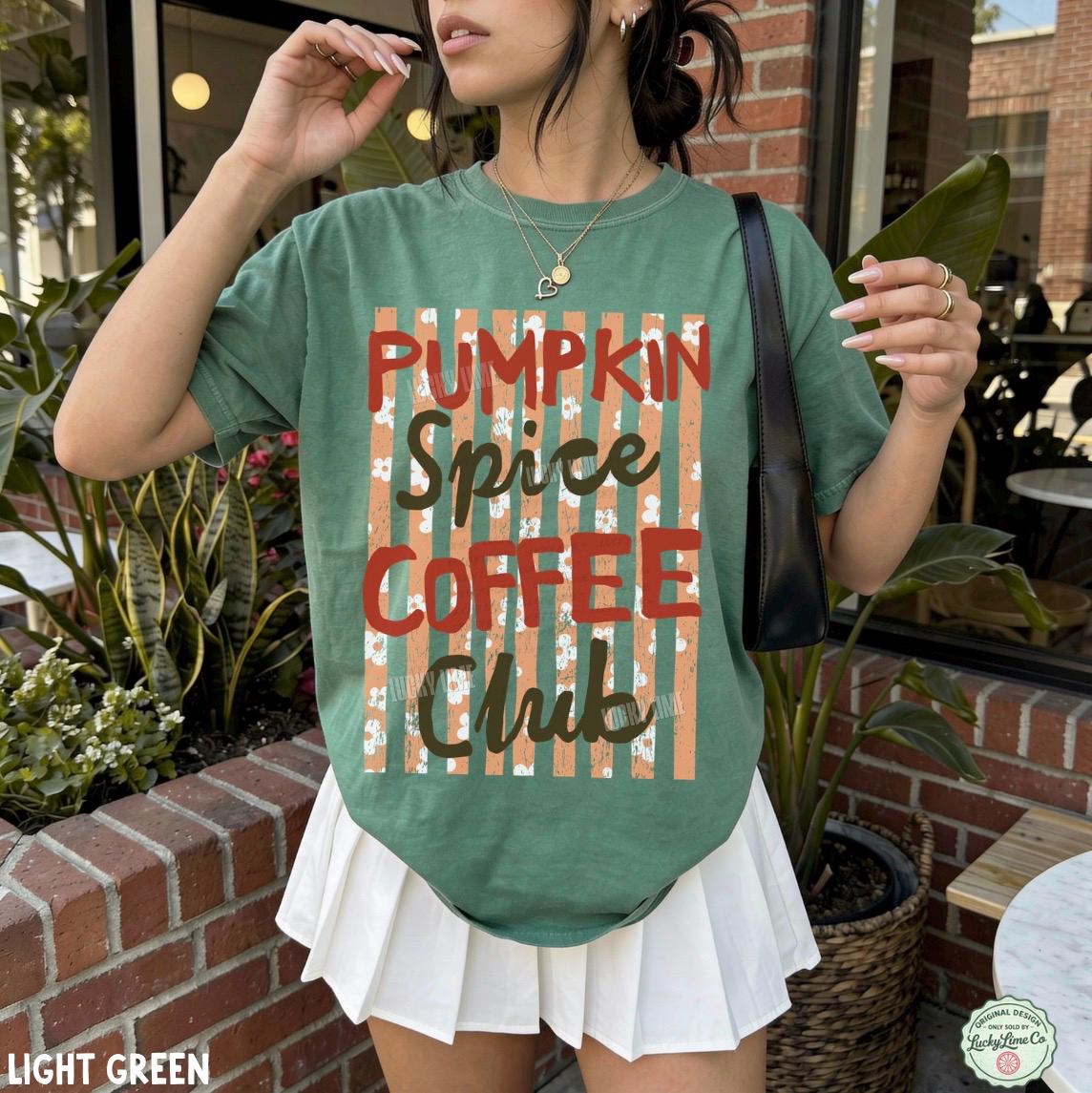 Pumpkin Spice Coffee Club Shirt, Pumpkin Spice Latte Tshirt, Womens Fall Shirt, Preppy Fall Tee, Pumpkin Season Shirt, Fall Graphic Tee