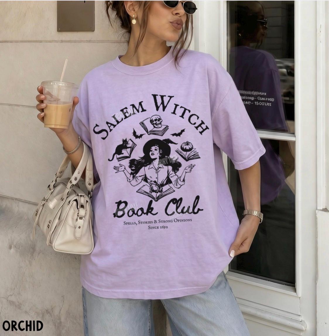 Salem Witch Book Club Shirt, Witchy Book Club Shirt, Spooky Girl Shirt, Book Lover Halloween Tshirt, Massachusetts Halloween Shirt for Women