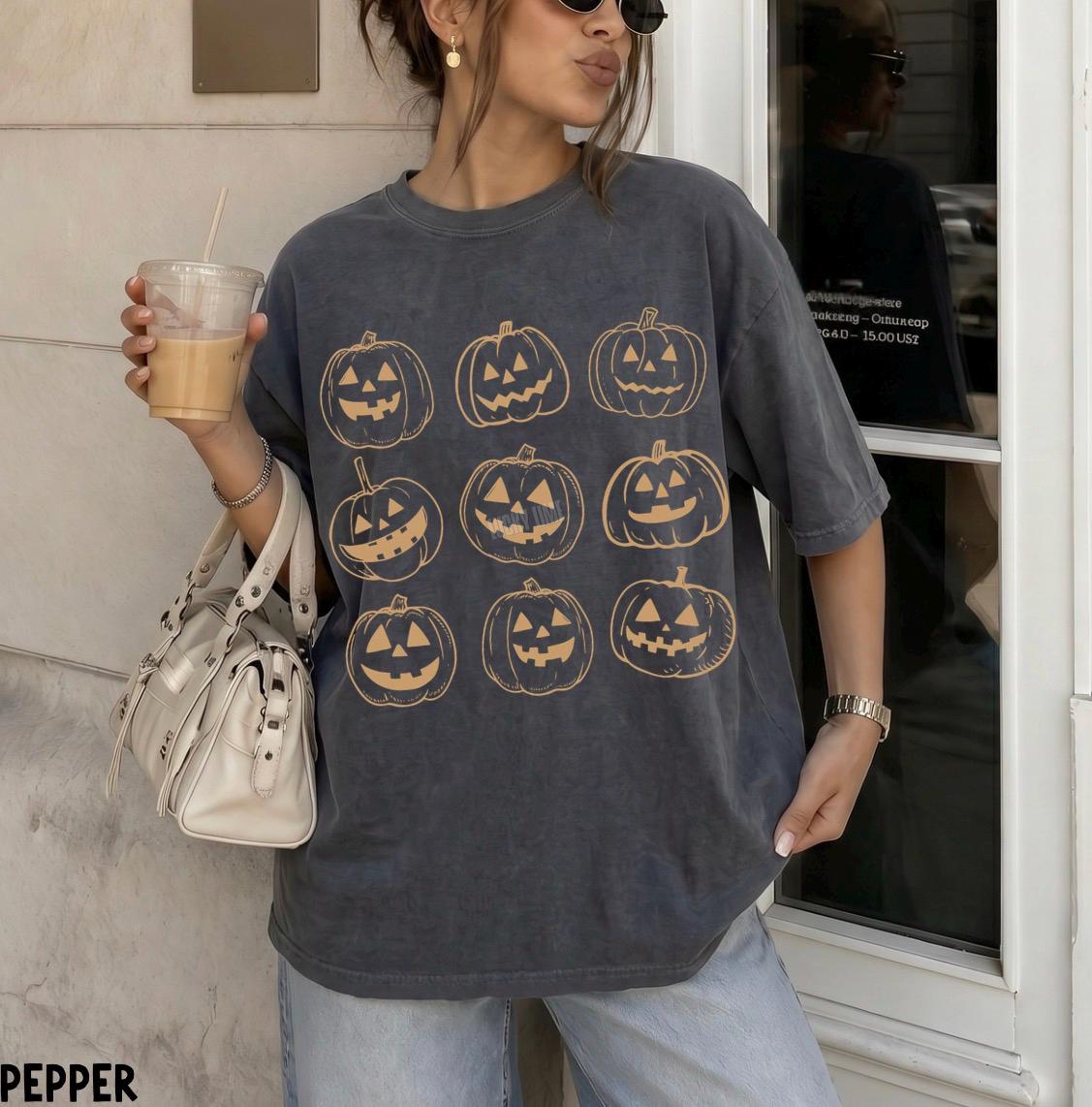 Pumpkin Shirt, Halloween Shirt for Women, Jack O Lantern Shirt, Spooky Season Shirt, Fall Tee, Autumn Shirt, Pumpkin Season