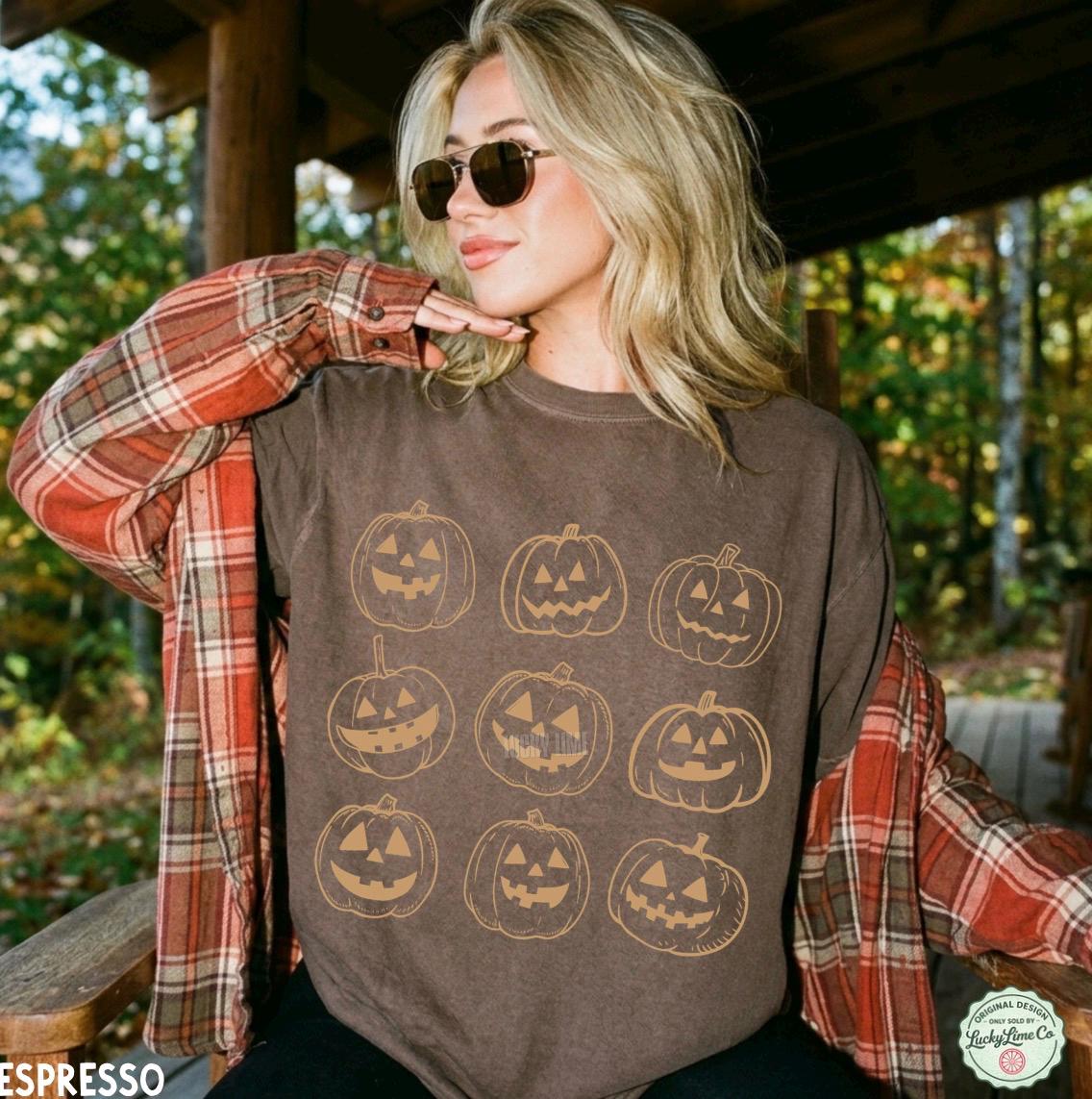 Pumpkin Shirt, Halloween Shirt for Women, Jack O Lantern Shirt, Spooky Season Shirt, Fall Tee, Autumn Shirt, Pumpkin Season