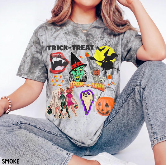 Retro Halloween Shirt, Tie Dye Halloween Tee, Spooky Season Shirt, Retro Vintage Halloween, Trick or Treat, Retro Ghost Tee