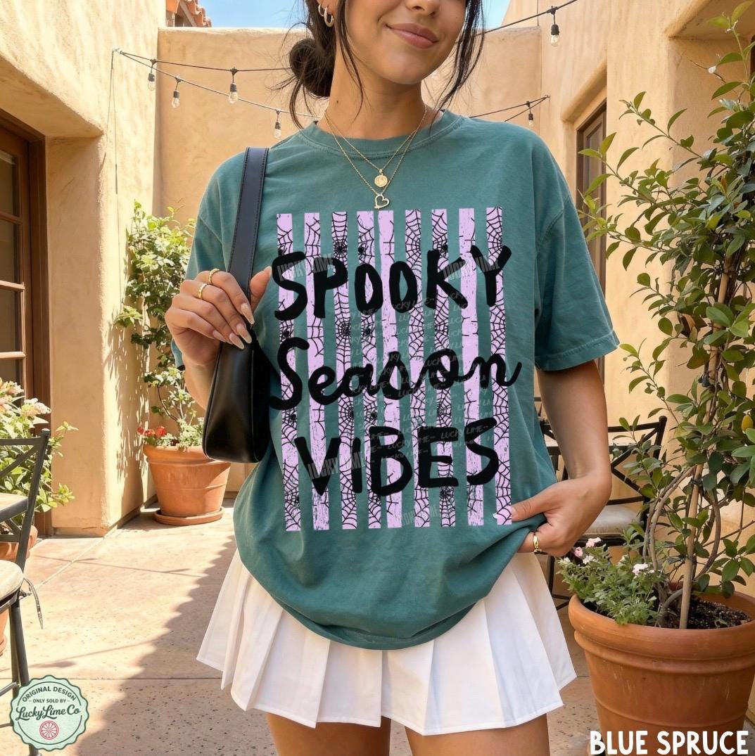 Spooky Season Shirt, Halloween Graphic Tee, Retro Halloween Shirt, Striped Halloween Design Tshirt, Cute Halloween Shirts