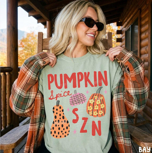 Pumpkin Spice Season Shirt, Pumpkin Spice SZN Tshirt, Trendy Fall Tee, Womens Fall Apparel, Pumpkin Season Graphic Tee