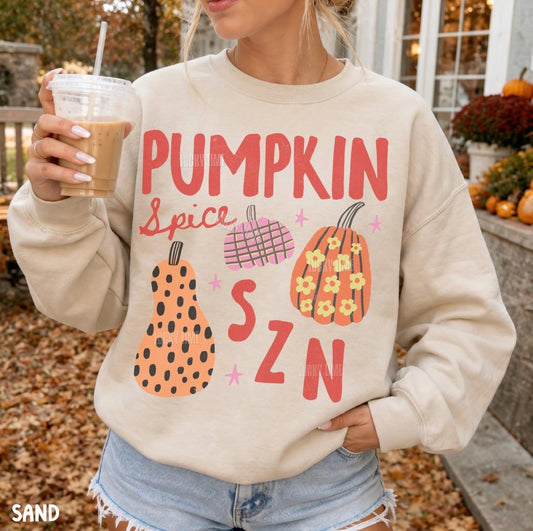 Pumpkin Spice Season Sweatshirt, Pumpkin Spice Sweatshirt, Trendy Fall Crewneck, Womens Fall Apparel, Coffee Weather Sweater, Retro Autumn