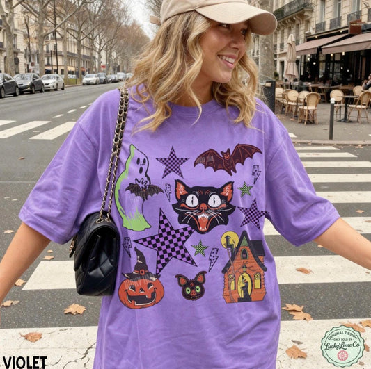 Retro Halloween Shirt, Vintage Halloween Collage Shirt, Cute Ghost Tee, Spooky Season Shirt, Spooky Apparel, Pumpkin Season