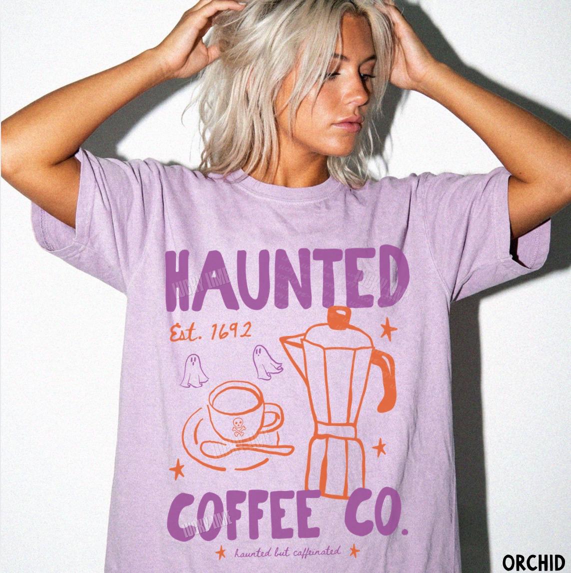 Halloween Coffee Shirt, Haunted Coffee Co. Tshirt, Freshly Boo’d Coffee Tee, Cute Ghost Shirt, Coffee Lover Gift, Spooky Szn