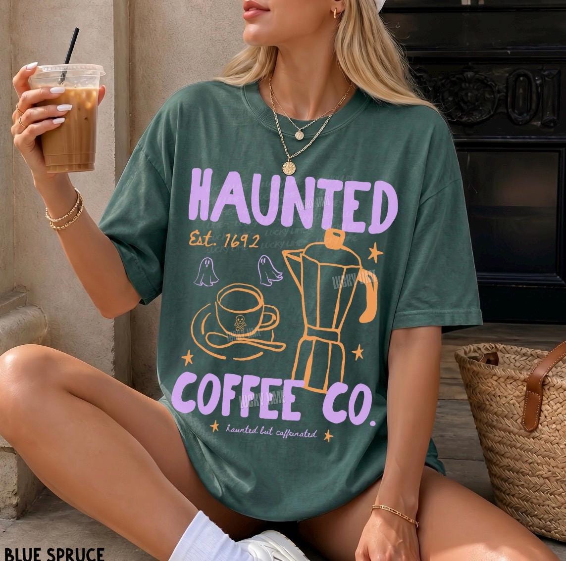 Halloween Coffee Shirt, Haunted Coffee Co. Tshirt, Freshly Boo’d Coffee Shirt, Cute Ghost Shirt, Coffee Lover Gift, Spooky