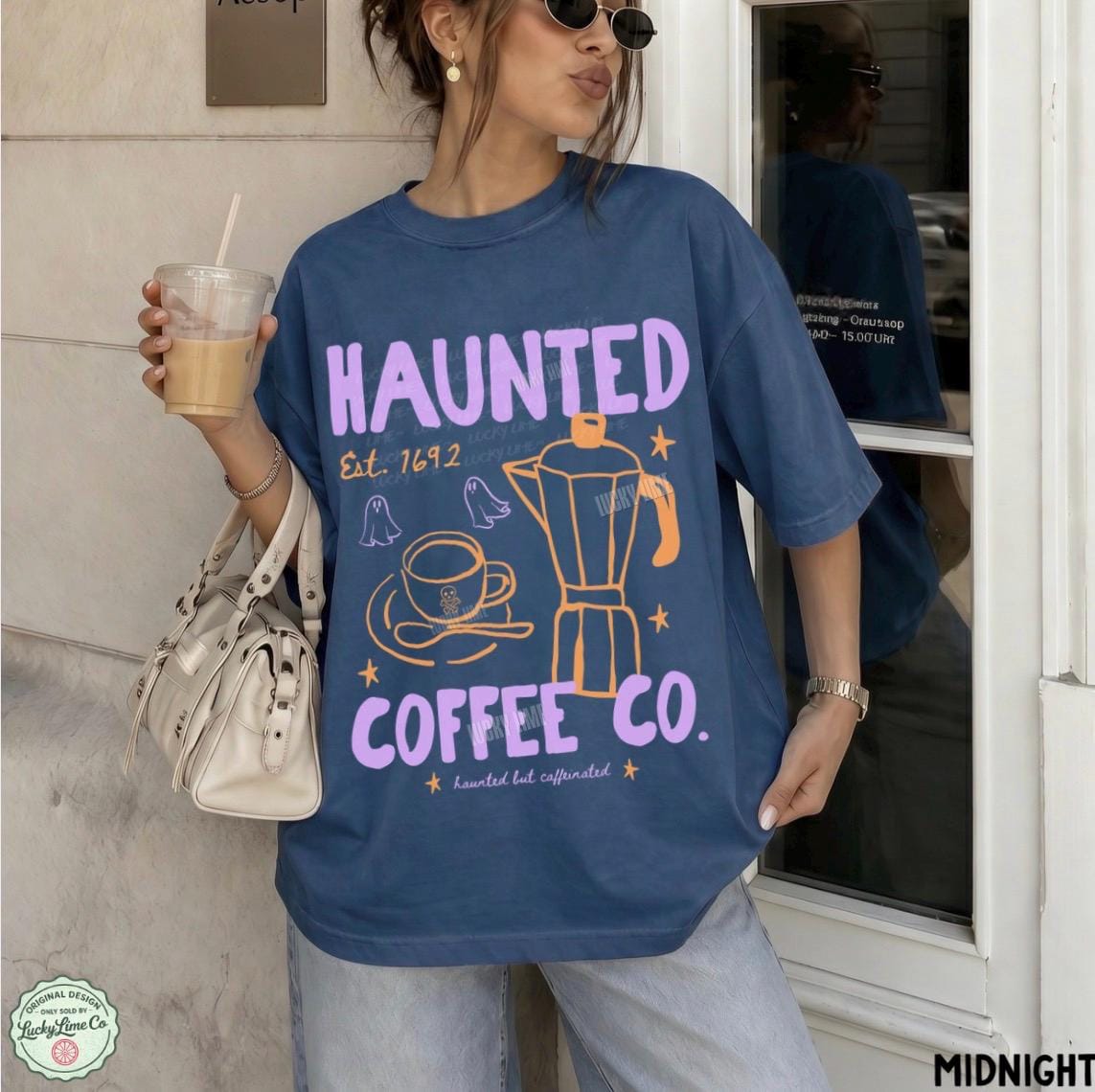 Halloween Coffee Shirt, Haunted Coffee Co. Tshirt, Freshly Boo’d Coffee Shirt, Cute Ghost Shirt, Coffee Lover Gift, Spooky