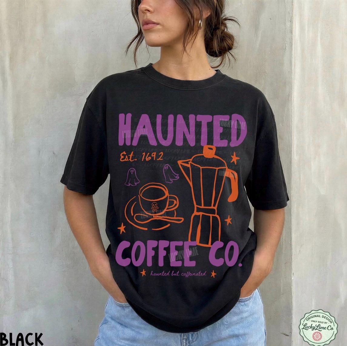 Halloween Coffee Shirt, Haunted Coffee Co. Tshirt, Freshly Boo’d Coffee Tee, Cute Ghost Shirt, Coffee Lover Gift, Spooky Szn