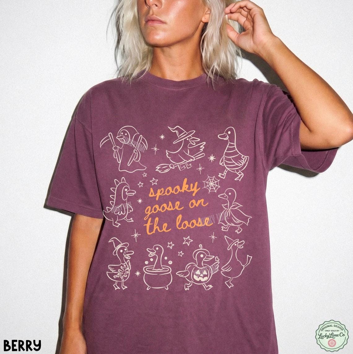 Spooky Goose on the Loose Shirt, Silly Goose Halloween Shirt, Silly Goose Tee, Cute Spooky Season Tshirt, Funny Goose Shirt