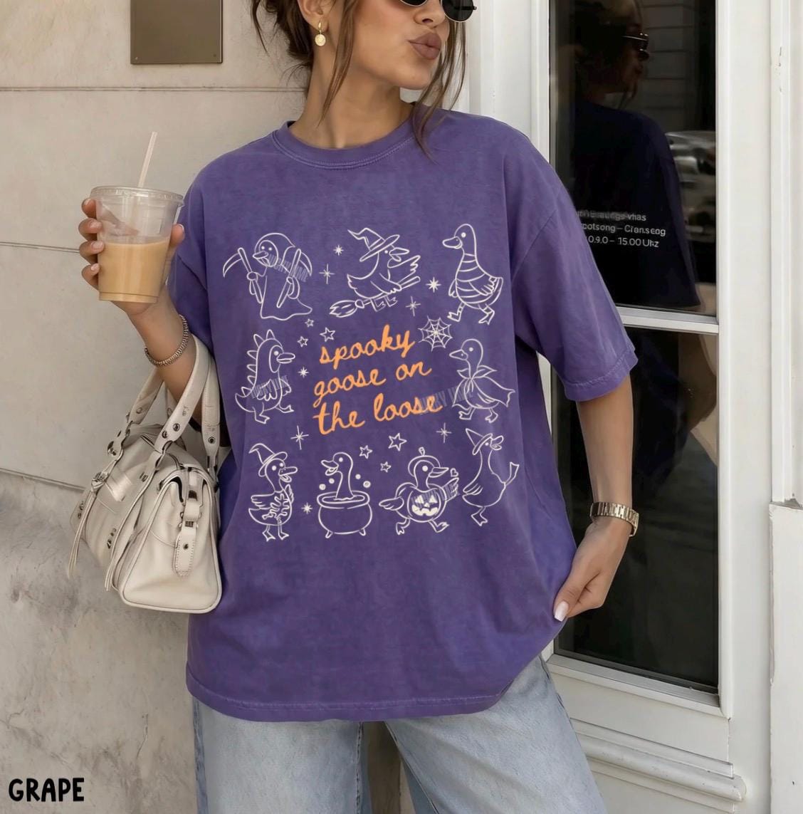 Spooky Goose on the Loose Shirt, Silly Goose Halloween Shirt, Silly Goose Tee, Cute Spooky Season Tshirt, Funny Goose Shirt