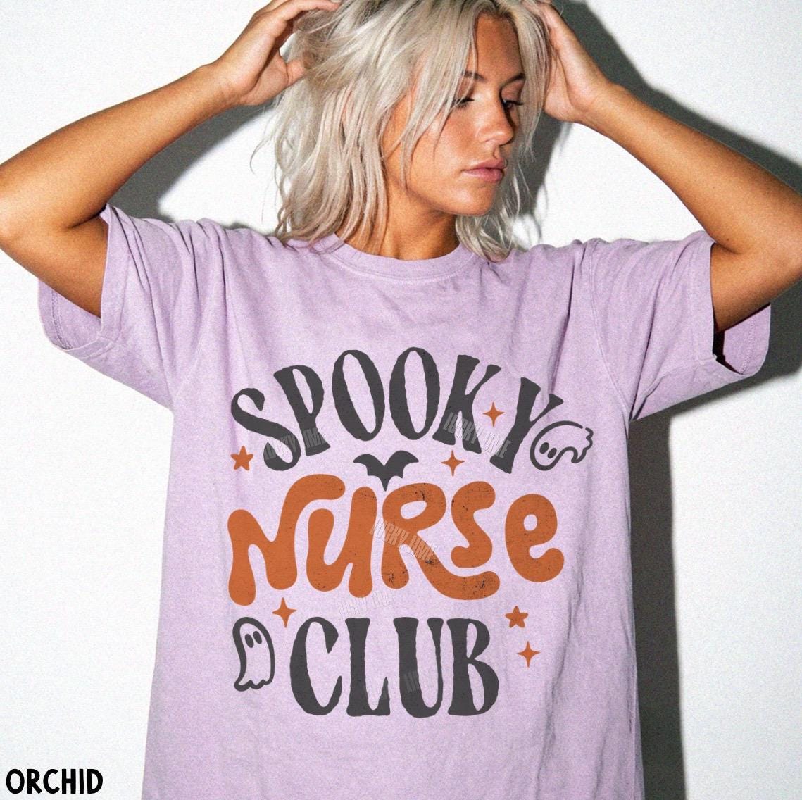 Spooky Nurse Club Shirt, Nurse Halloween Shirt, Halloween Nurse Tshirt, Registered Nurse Shirt, Nurse Shirt for Work, Ghost Halloween Tee