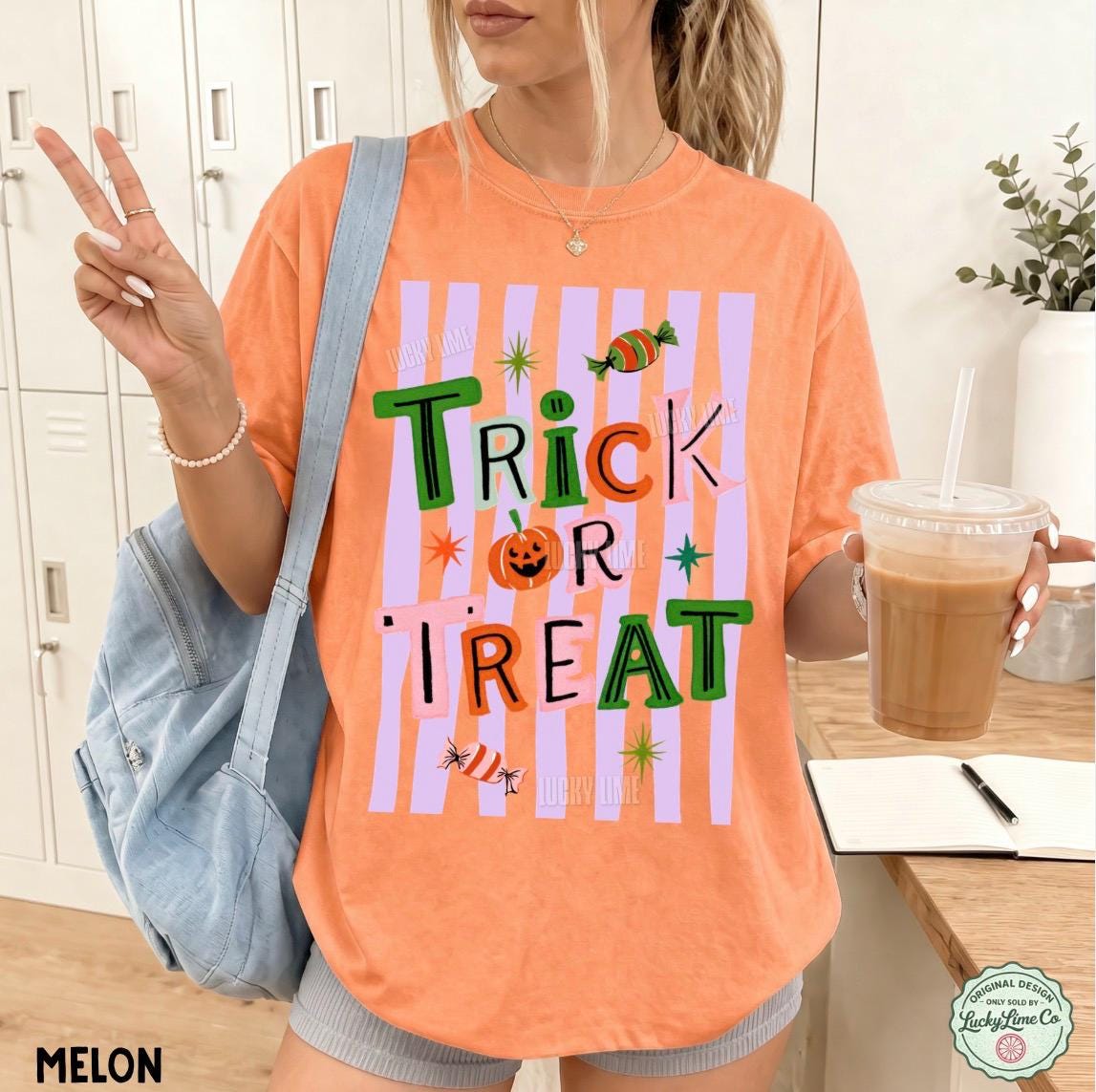 Trick or Treat Shirt, Halloween Tshirt, Preppy Halloween Shirt, Retro Halloween, Pumpkin Season, Spooky Season Tee