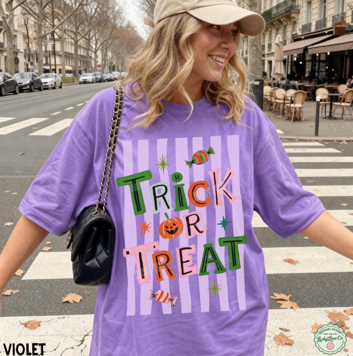 Trick or Treat Shirt, Halloween Tshirt, Preppy Halloween Shirt, Retro Halloween Tee, Pumpkin Season, Spooky Season Vibes