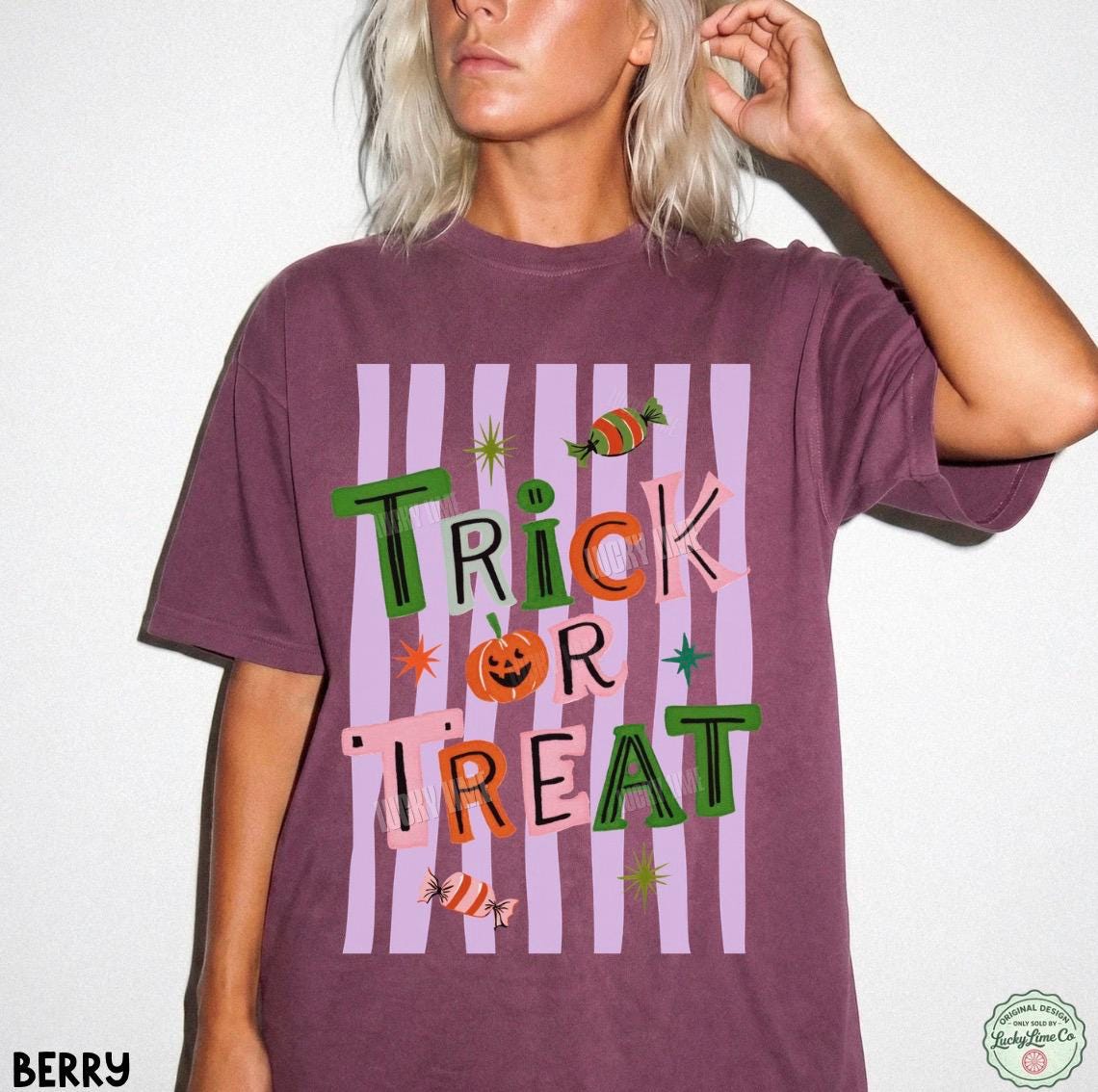 Trick or Treat Shirt, Halloween Tshirt, Preppy Halloween Shirt, Retro Halloween Tee, Pumpkin Season, Spooky Season Vibes