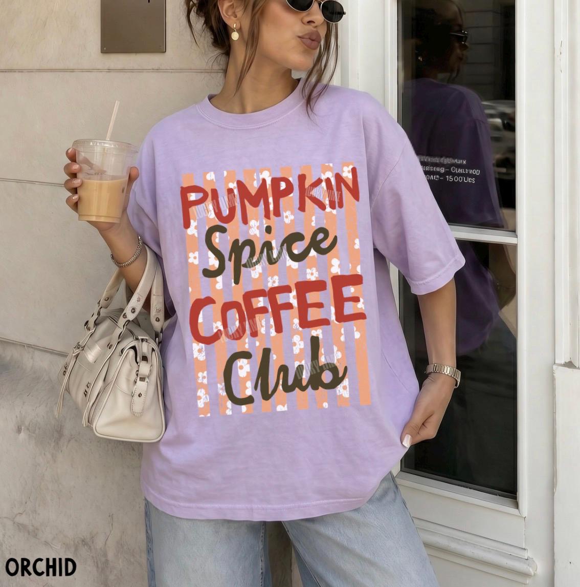 Pumpkin Spice Coffee Club Shirt, Pumpkin Spice Latte Tshirt, Womens Fall Shirt, Preppy Fall Tee, Pumpkin Season Shirt, Fall Graphic Tee