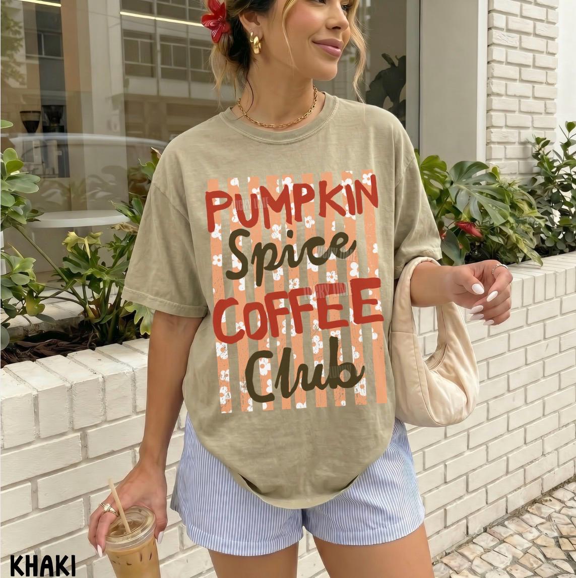 Pumpkin Spice Coffee Club Shirt, Pumpkin Spice Latte Tshirt, Womens Fall Shirt, Preppy Fall Tee, Pumpkin Season Shirt, Fall Graphic Tee