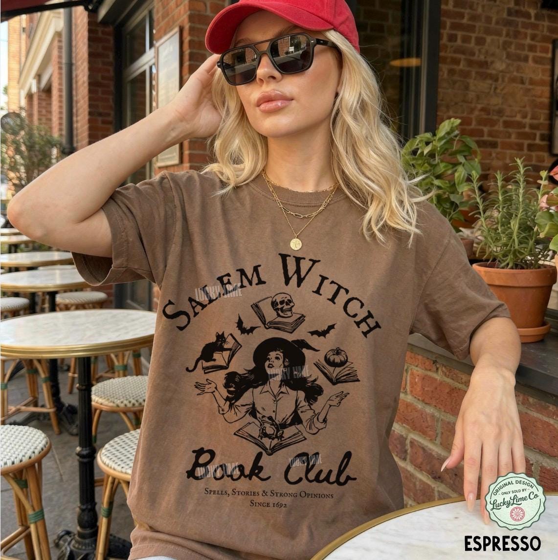 Salem Witch Book Club Shirt, Witchy Book Club Shirt, Spooky Girl Shirt, Book Lover Halloween Tshirt, Massachusetts Halloween Shirt for Women