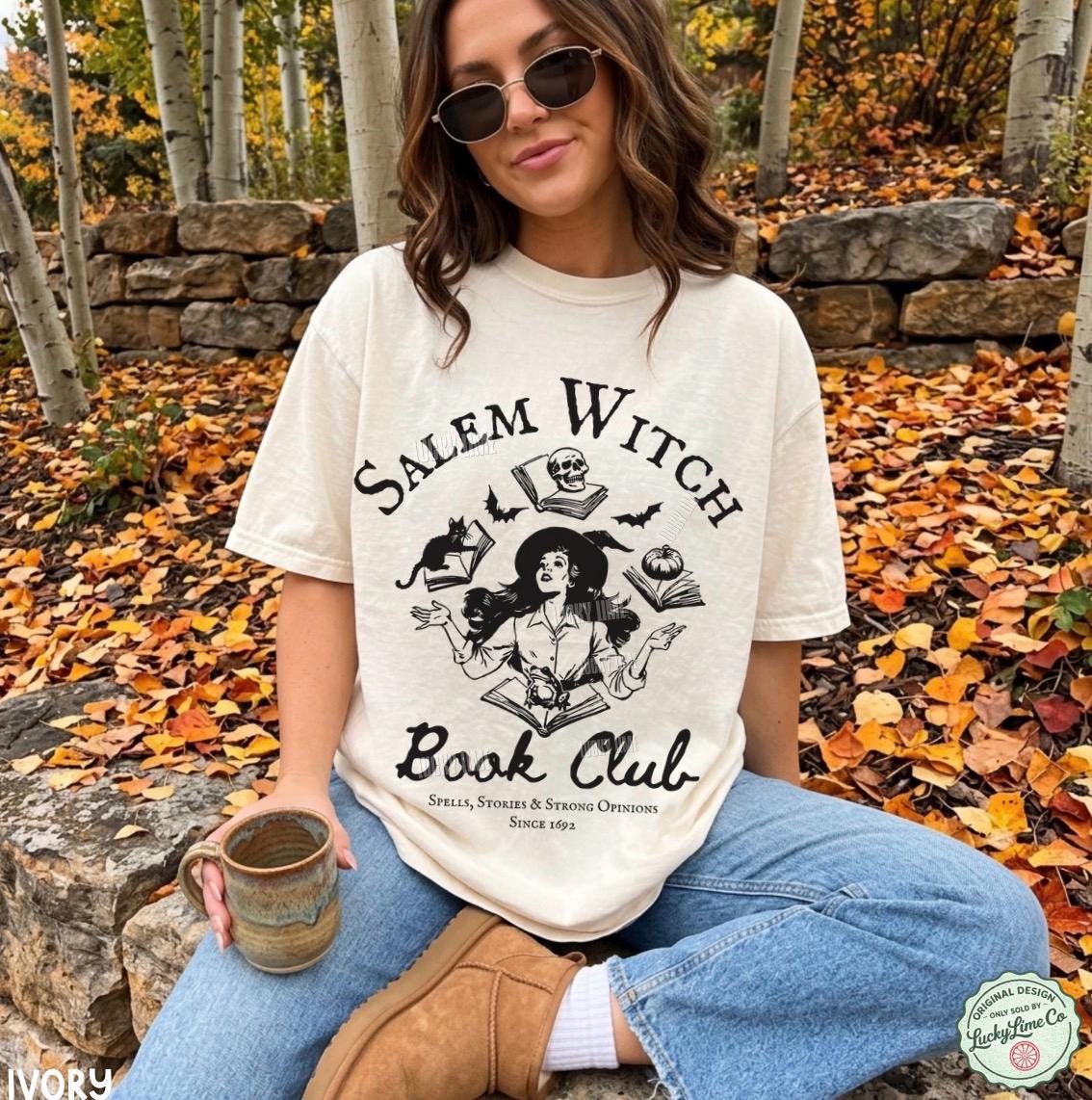 Salem Witch Book Club Shirt, Witchy Book Club Shirt, Spooky Girl Shirt, Book Lover Halloween Tshirt, Massachusetts Halloween Shirt for Women