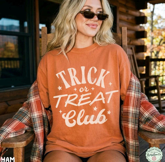 Trick or Treat Shirt, Trick or Treat Club TShirt, Family Halloween Tee, Spooky Season T-Shirt, Trendy Halloween Graphic Tee