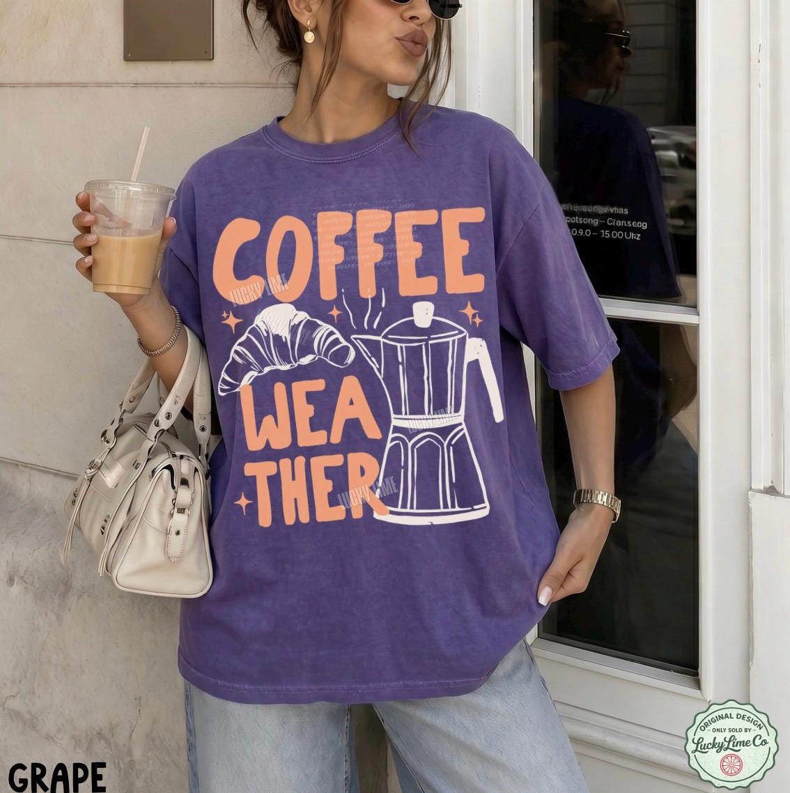 Coffee Weather Tshirt, Coffee Weather Shirt, Pumpkin Spice Season, Coffee and Croissant Tee, Fall Graphic Tee, Autumn Shirt