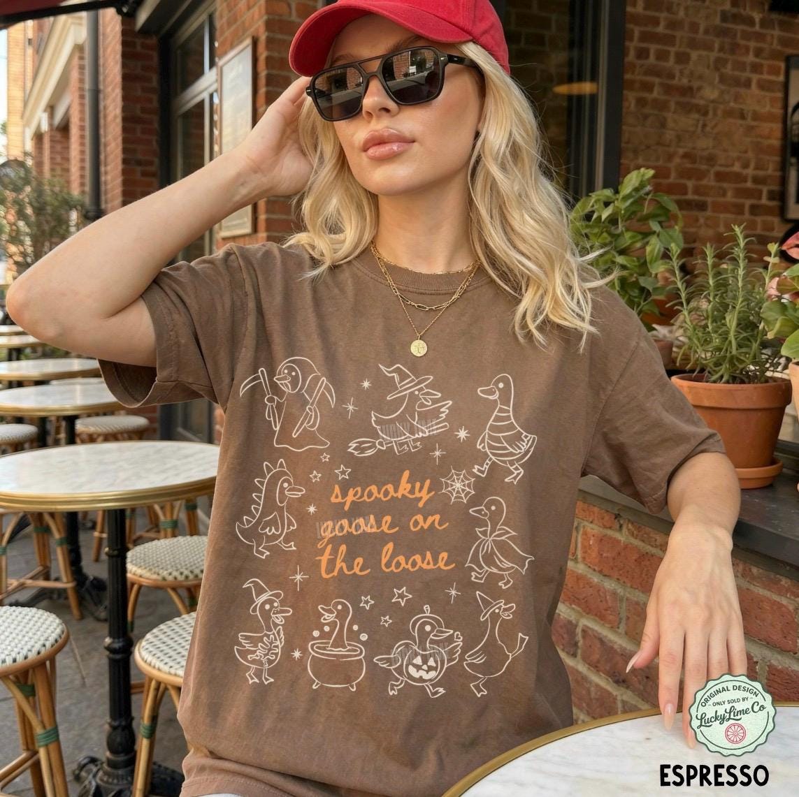 Spooky Goose on the Loose Shirt, Silly Goose Halloween Shirt, Silly Goose Tee, Cute Spooky Season Tshirt, Funny Goose Shirt
