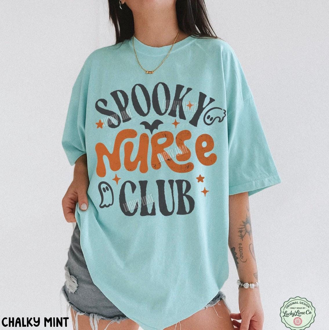 Spooky Nurse Club Shirt, Nurse Halloween Shirt, Halloween Nurse Tshirt, Registered Nurse Shirt, Nurse Shirt for Work, Ghost Halloween Tee