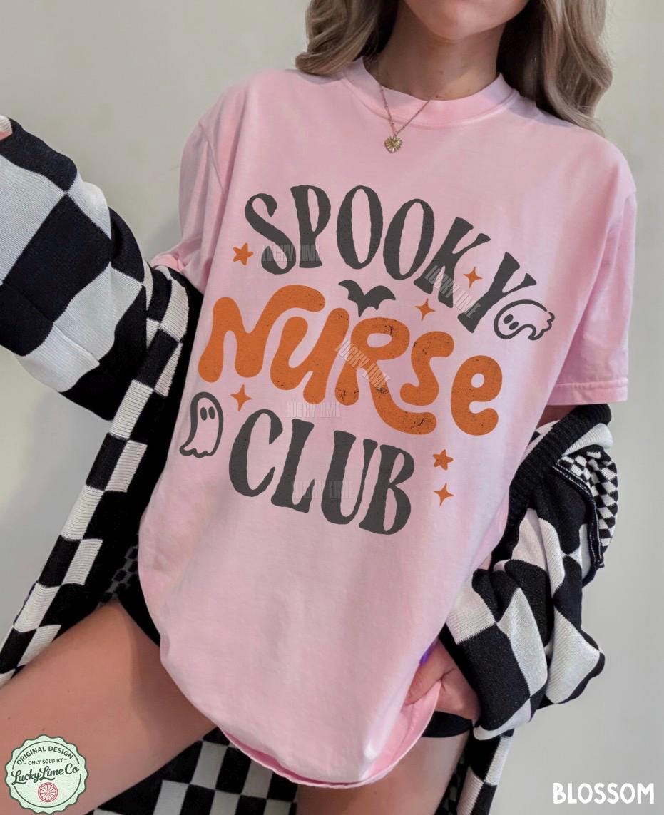 Spooky Nurse Club Shirt, Nurse Halloween Shirt, Halloween Nurse Tshirt, Registered Nurse Shirt, Nurse Shirt for Work, Ghost Halloween Tee