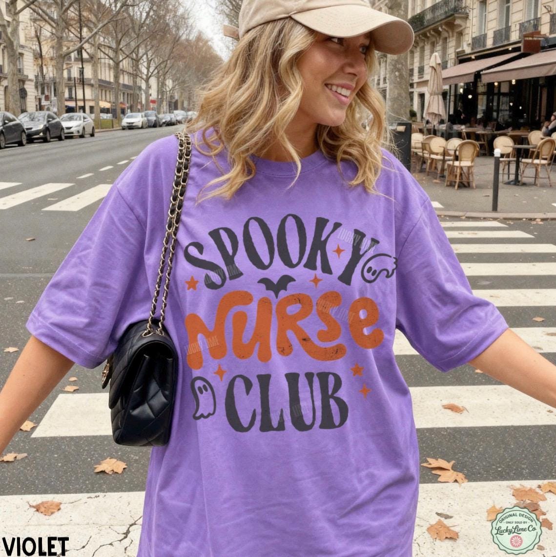 Spooky Nurse Club Shirt, Nurse Halloween Shirt, Halloween Nurse Tshirt, Registered Nurse Shirt, Nurse Shirt for Work, Ghost Halloween Tee